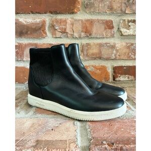 Vince Black Iona Leather High Top Sneakers, 6
